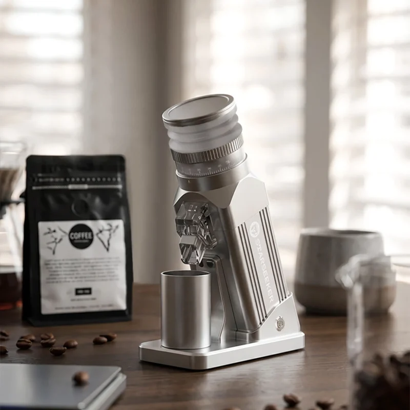 Moedor de Café Elétrico STARSEEKER E64 Mós Planas Titânio 64mm